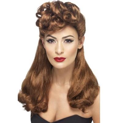 40's Vintage pruik Auburn