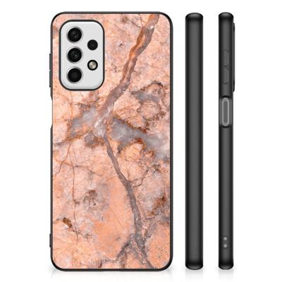 Samsung Galaxy A23 Marmeren Print Telefoonhoesje Marmer Oranje