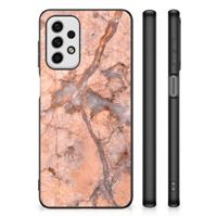 Samsung Galaxy A23 Marmeren Print Telefoonhoesje Marmer Oranje - thumbnail