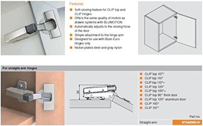 Blum deurdemper met Blumotion - voor opdekscharnieren - 973A0500
