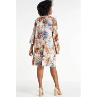 STUDIO jurk met all over print oranje/multi - thumbnail