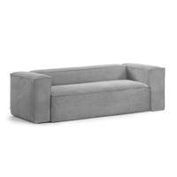 Kave Home 3-zits Bank 'Blok' Rib, kleur Donkergrijs - thumbnail