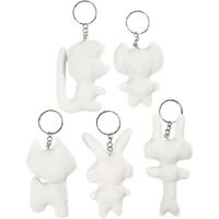 Creativ Company stoffen dieren sleutelhanger, 5st. - thumbnail