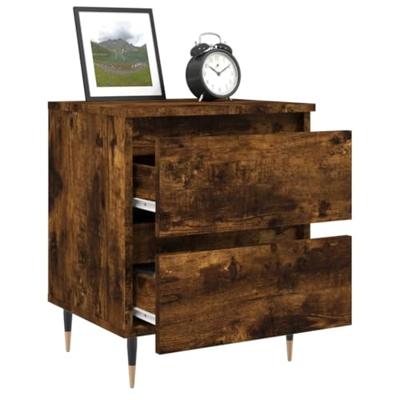 Nachtkastjes 2 st 40x35x50 cm bewerkt hout gerookt eikenkleurig