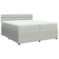 Boxspring met matras fluweel lichtgrijs 200x200 cm - thumbnail