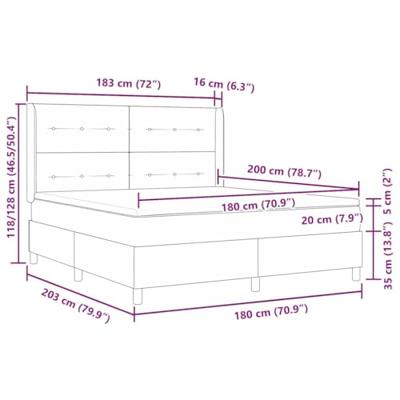 Boxspringbed met matras Lichtgrijs 140 x 200 cm Stof