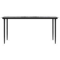 5-delige Tuinset met kussens poly rattan glas zwart - thumbnail