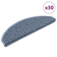 VidaXL Trapmatten zelfklevend sisal-look 30 st 65x21x4 cm blauw - thumbnail