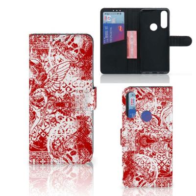 Telefoonhoesje met Naam Alcatel 1S 2020 Angel Skull Rood Telefoonhoesje met Naam Alcatel 1S 2020 Angel Skull Rood