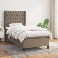 Boxspring met matras stof taupe 90x200 cm - thumbnail