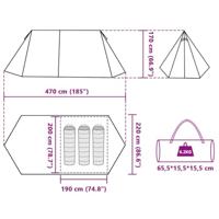 VidaXL Tent 3-persoons waterdicht grijs en oranje - thumbnail