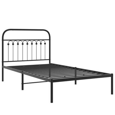 Bedframe met hoofdbord metaal zwart 100x190 cm