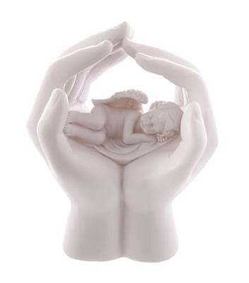 Slapende Cherubijn in Handen met LED