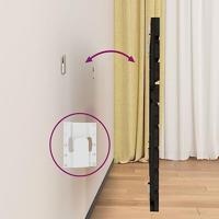 Hoofdbord wandmontage 126x3x63 cm massief grenenhout zwart - thumbnail