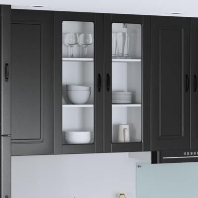 Keukenkast aan de muur Zwart 80 x 31 x 100 cm Bewerkt hout