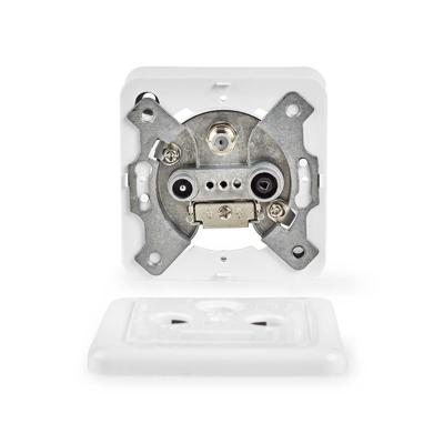 Nedis Wandcontactdoos voor Antenne | Wit / Zilver | 1 stuks - SWBX100WT SWBX100WT