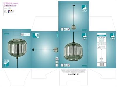 Eglo Glazen hanglampMantunalle 1 Ø 20cm - 99371