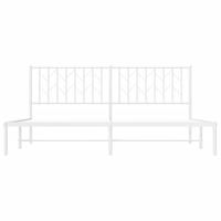 Bedframe met hoofdbord metaal wit 183x213 cm - thumbnail