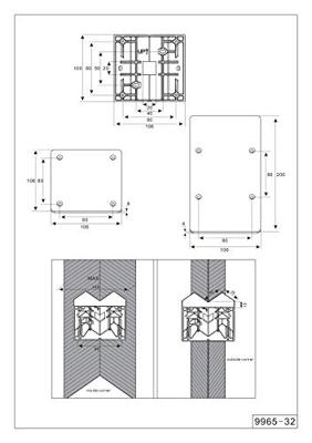 Trio Corner Mount Hoeksteun - 9965-32