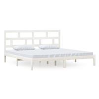 Bedframe massief grenenhout wit 200x200 cm - thumbnail