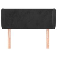 Hoofdbord met randen 103x23x78/88 cm fluweel zwart - thumbnail