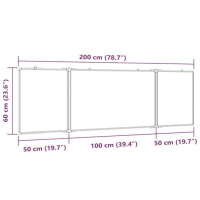 VidaXL Whiteboard magnetisch inklapbaar 200x60x1,7 cm aluminium