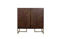 Dutchbone Wijnkast 'Class' Antique Brass, 100 x 100cm, kleur Bruin - thumbnail