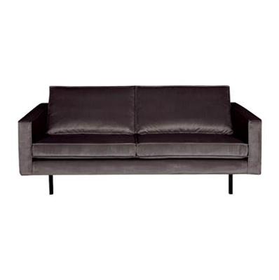 WOOOD Bank 2,5-zits 'Rodeo' Velvet, kleur Antraciet