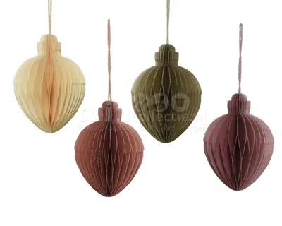 Kerstornament Papier 10cm Assorti 1st