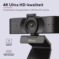 Trust Teza 4K-webcam 3840 x 2160 Pixel Standvoet, Klemhouder - thumbnail