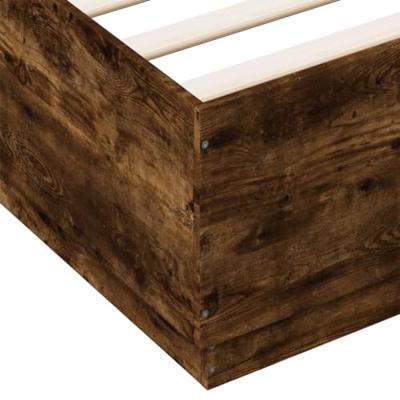 Bedframe met LED-verlichting gerookt eikenkleurig 150x200 cm