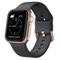 By Qubix - Soft siliconen bandje met gespsluiting - Donkergrijs - Compatible met Apple Watch 44mm / 45mm / 46mm / 49mm - Compatible Apple watch - thumbnail