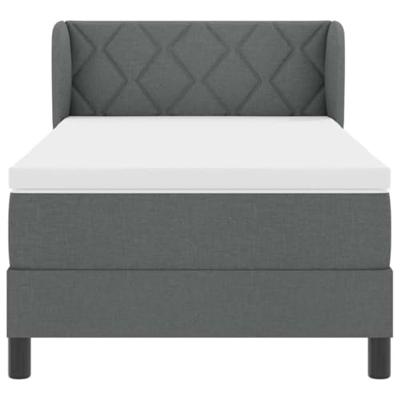 Boxspringbed met matras stof donkergrijs 90x190 cm