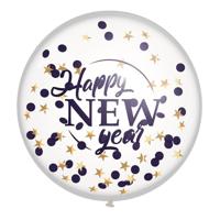 Mega confettiballon "Happy New Year" 60cm - thumbnail