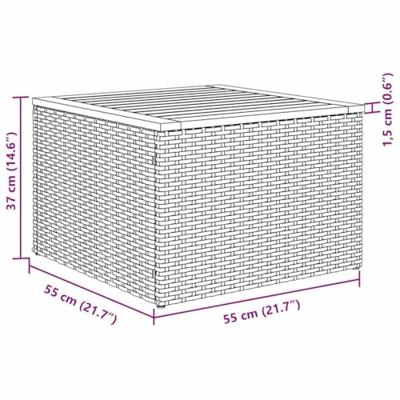 Tuinbankenset met kussen 9 pcs Zwart poly rattan