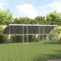 Hondenhok met opslag 3 pcs Zilver 6 x 2 x 2 m Staal - thumbnail