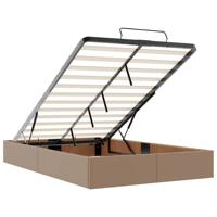 Bedframe zonder matras 120x200 cm kunstleer cappuccinokleurig - thumbnail