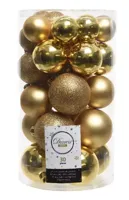 30 onbreekbare kerstballen mixkoker licht goud - thumbnail