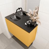 MONDIAZ OLAN 80cm toiletmeubel ocher. LEX wastafel urban links geen kraangat - thumbnail