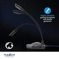 Nedis GMICGU100BK Desktop Gaming-microfoon Flexibele Nek Usb Mute-knop 3,5 Mm Stereo-audioconnector - thumbnail