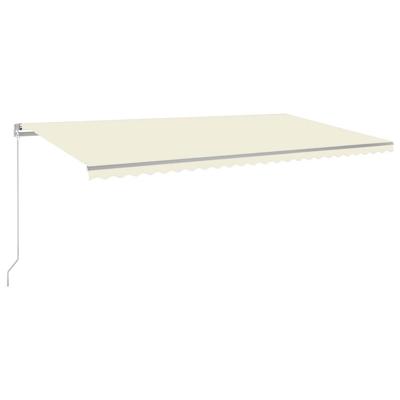 Luifel handmatig uittrekbaar met LED 600x300 cm crèmekleurig
