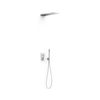 Regendoucheset Inbouw Tres Project Vierkant 30 cm Met Wanddouche en Handdoucheset met Staafhanddouche Rapid Box Mat Wit - thumbnail