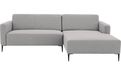 Goossens Bank Key West lichtgrijs, stof, 2-zits, modern design