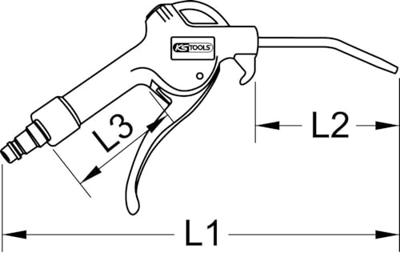 KS Tools 515.1902 Pneumatisch uitblaaspistool 6.3 bar
