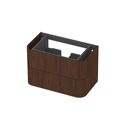 INK - Afgeronde Onderkast Fineer 2 Laden Softclose Tbv Grepen - 800x450x520 Mm - Shadow Veneer