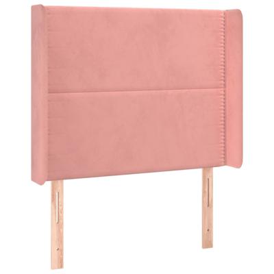 Hoofdbord LED 93x16x118/128 cm fluweel roze - thumbnail
