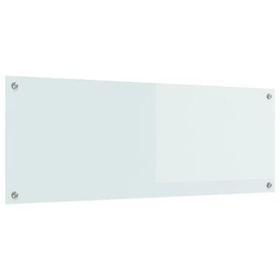 VidaXL Keuken spatscherm wit 110 x 40 cm gehard glas