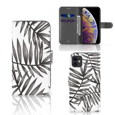 Apple iPhone 11 Hoesje Leaves Grey Apple iPhone 11 Hoesje Leaves Grey