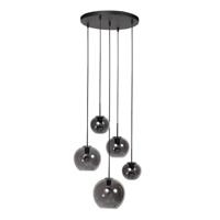 Steinhauer 5-lichts hanglampHaloSwap rond zwart en smoke glas - 4281ZW - thumbnail