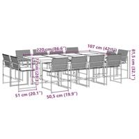 13-delige Tuinset met kussens poly rattan zwart - thumbnail